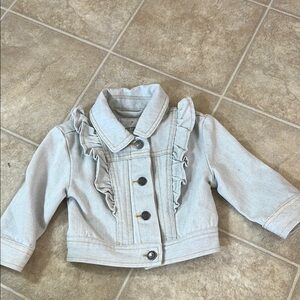 Stylish Kids Denim Jacket with Ruffle Detail